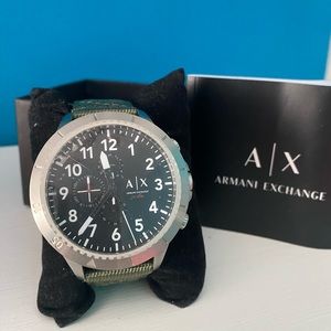 Armani Exchange AX1759 Aeroracer Black Dial Nylon Strap Chronograph Men's Watch-